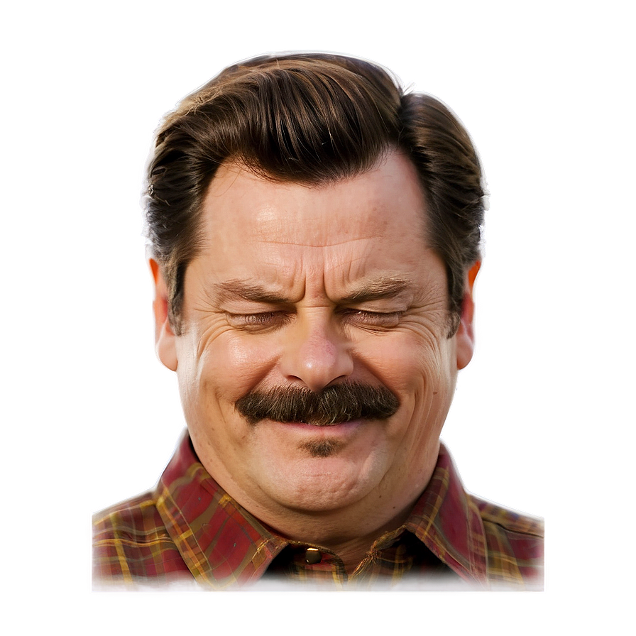 Ron Swanson Laughing Png 06242024 PNG