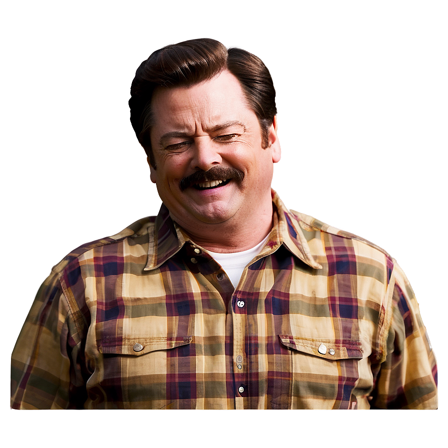 Download Ron Swanson Laughing Png Jby | Wallpapers.com