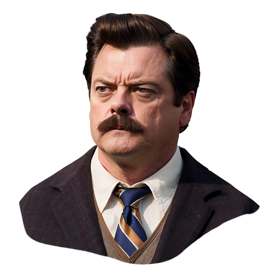 Ron Swanson Stare Png 06242024 PNG