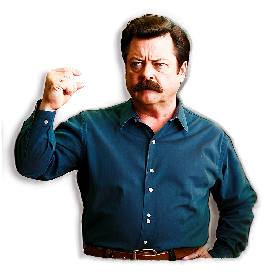 Ron Swanson Sticker Png 06242024 PNG