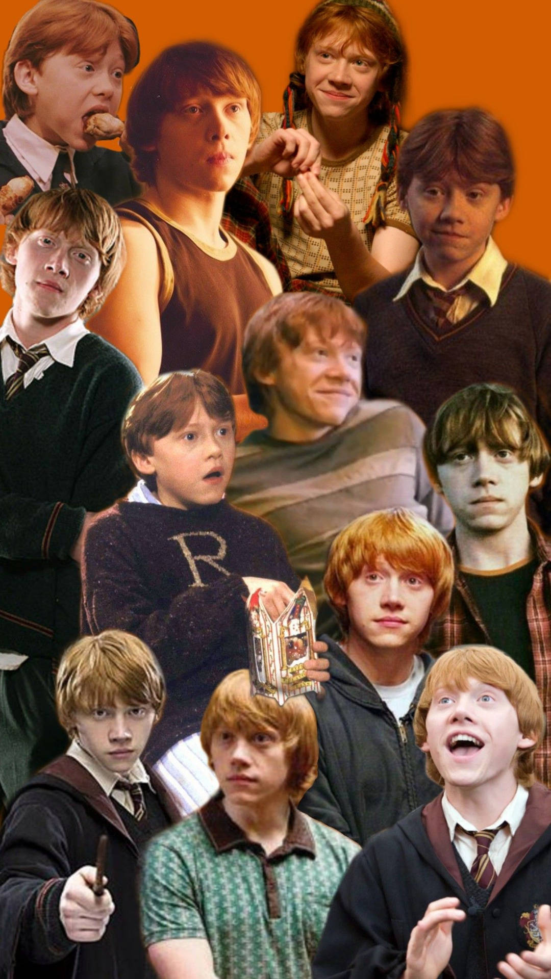 A portrait of Ron Weasley, the loyal friend and loyal Gryffindor from the Harry Potter series Wallpaper