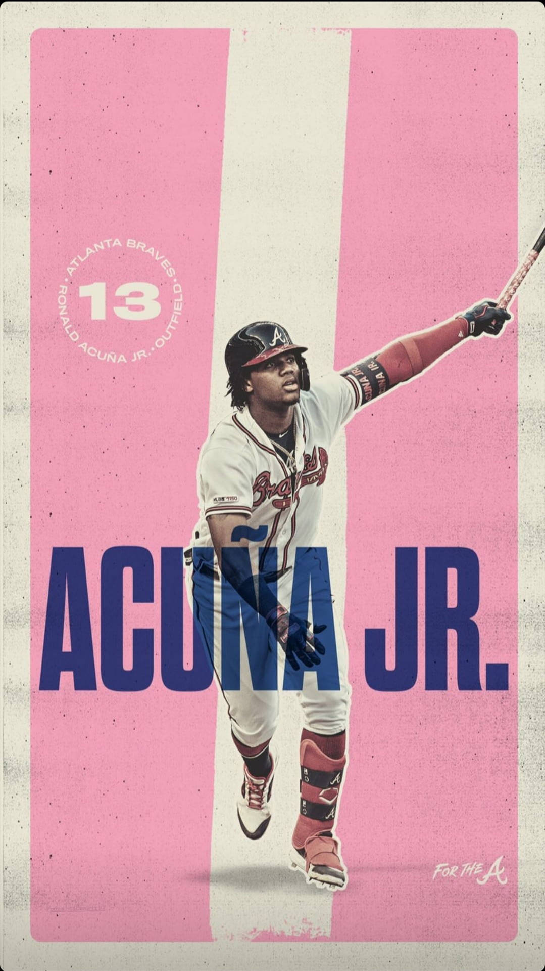 Ronald Acuna Jr Pink Poster Wallpaper