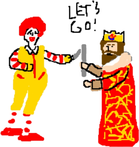 Ronaldand Burger King Mascots Duel PNG