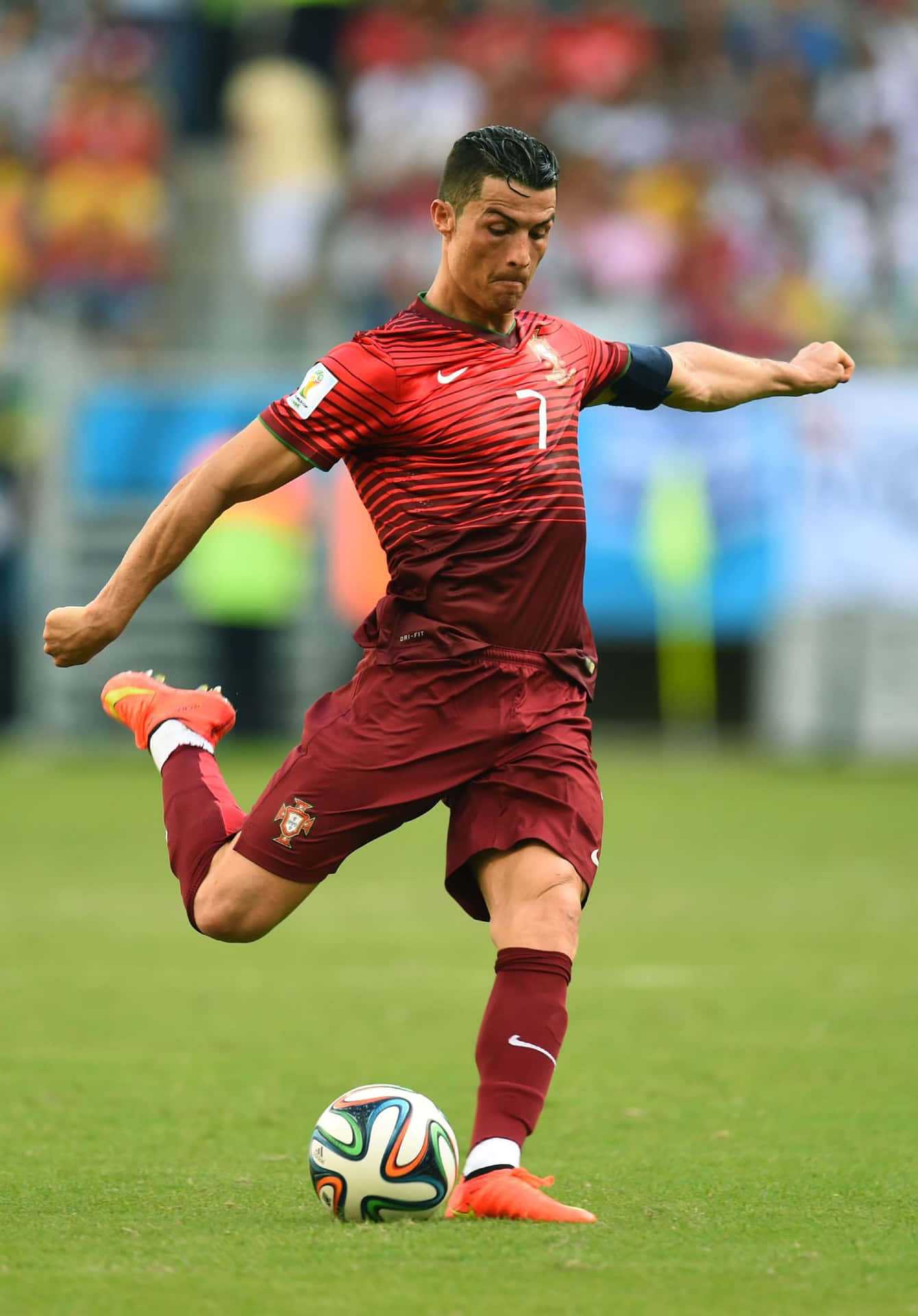 Cristiano Ronaldo in action on the field