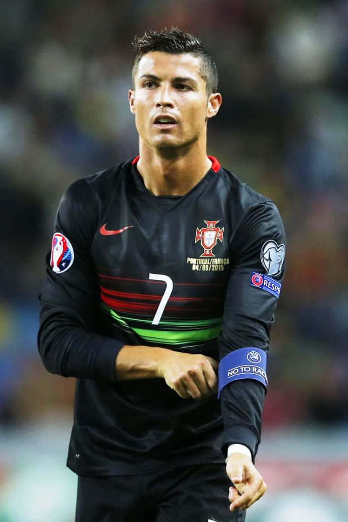 Cristiano Ronaldo in action during a football match