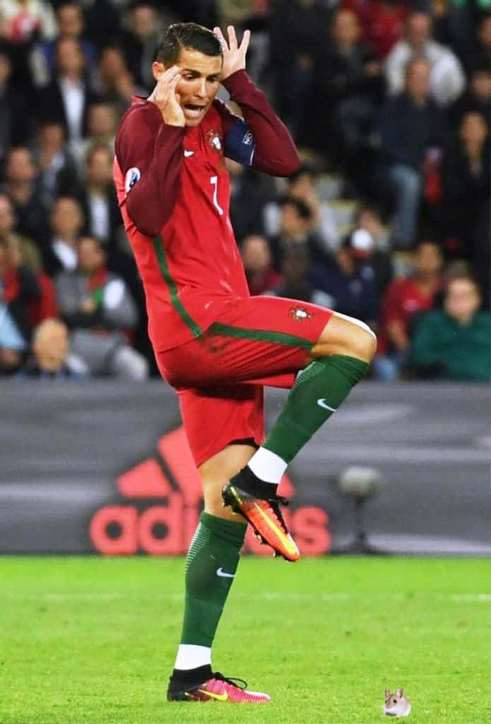 Cristiano Ronaldo in action during a football match
