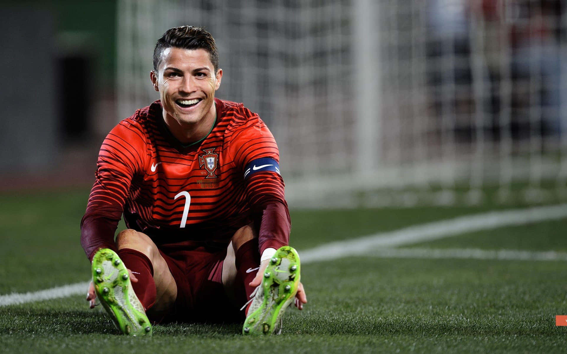 Football star Cristiano Ronaldo relaxes in the sun