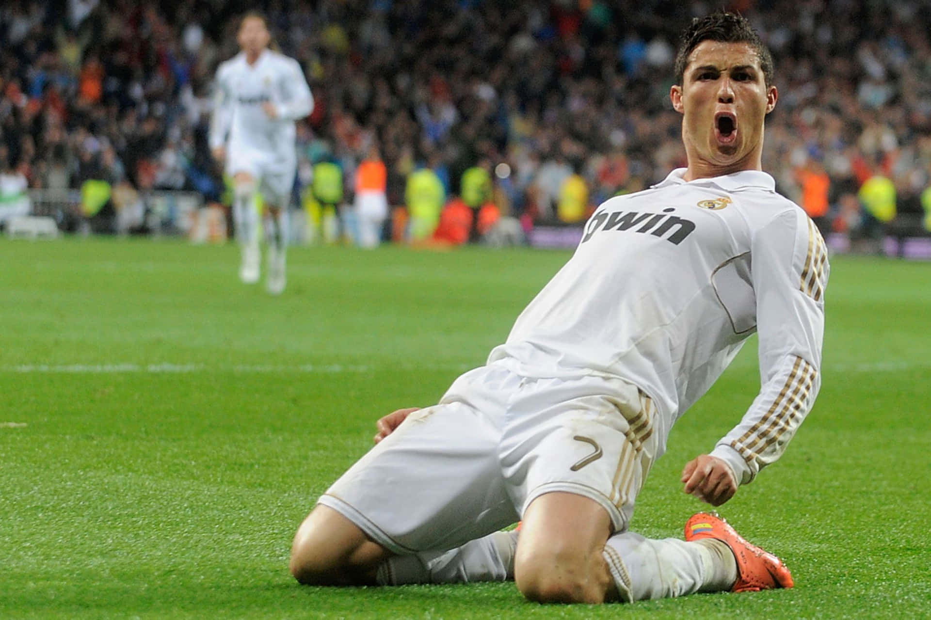 Etportræt Af Den Legendariske Fodboldspiller Cristiano Ronaldo.