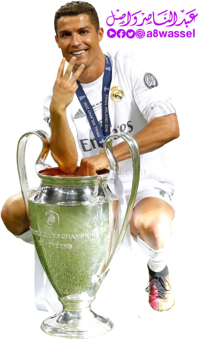 Ronaldo Champions League Trophy Celebration PNG
