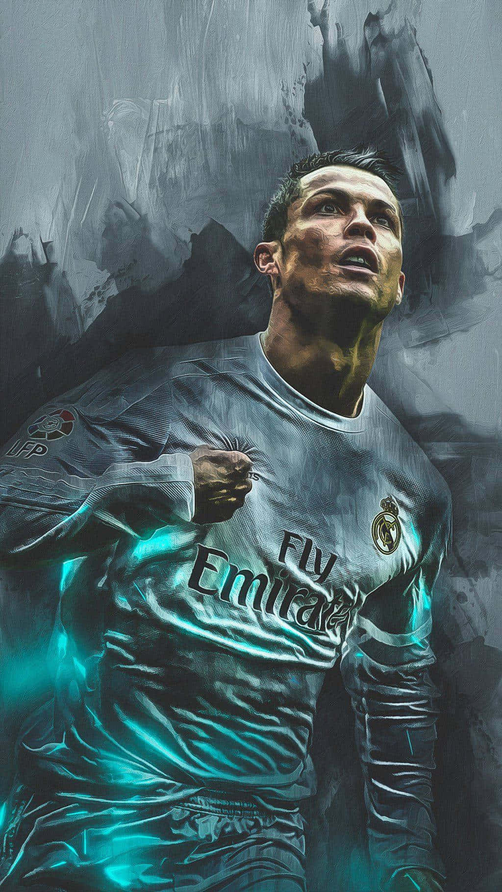 Ronaldo Dynamic Soccer Star Artwork Wallpaper