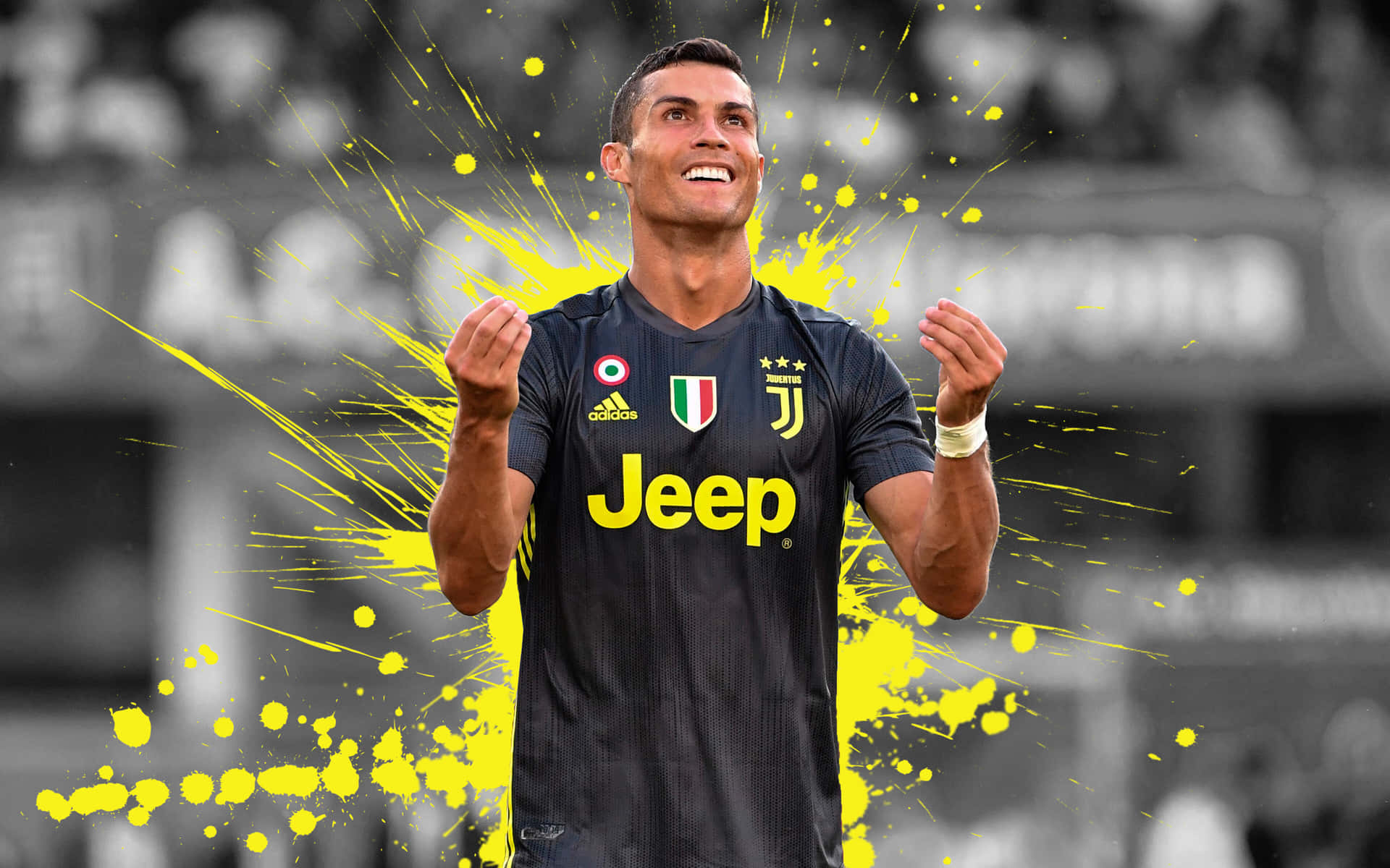 Ronaldo Juventus Celebration Art Wallpaper