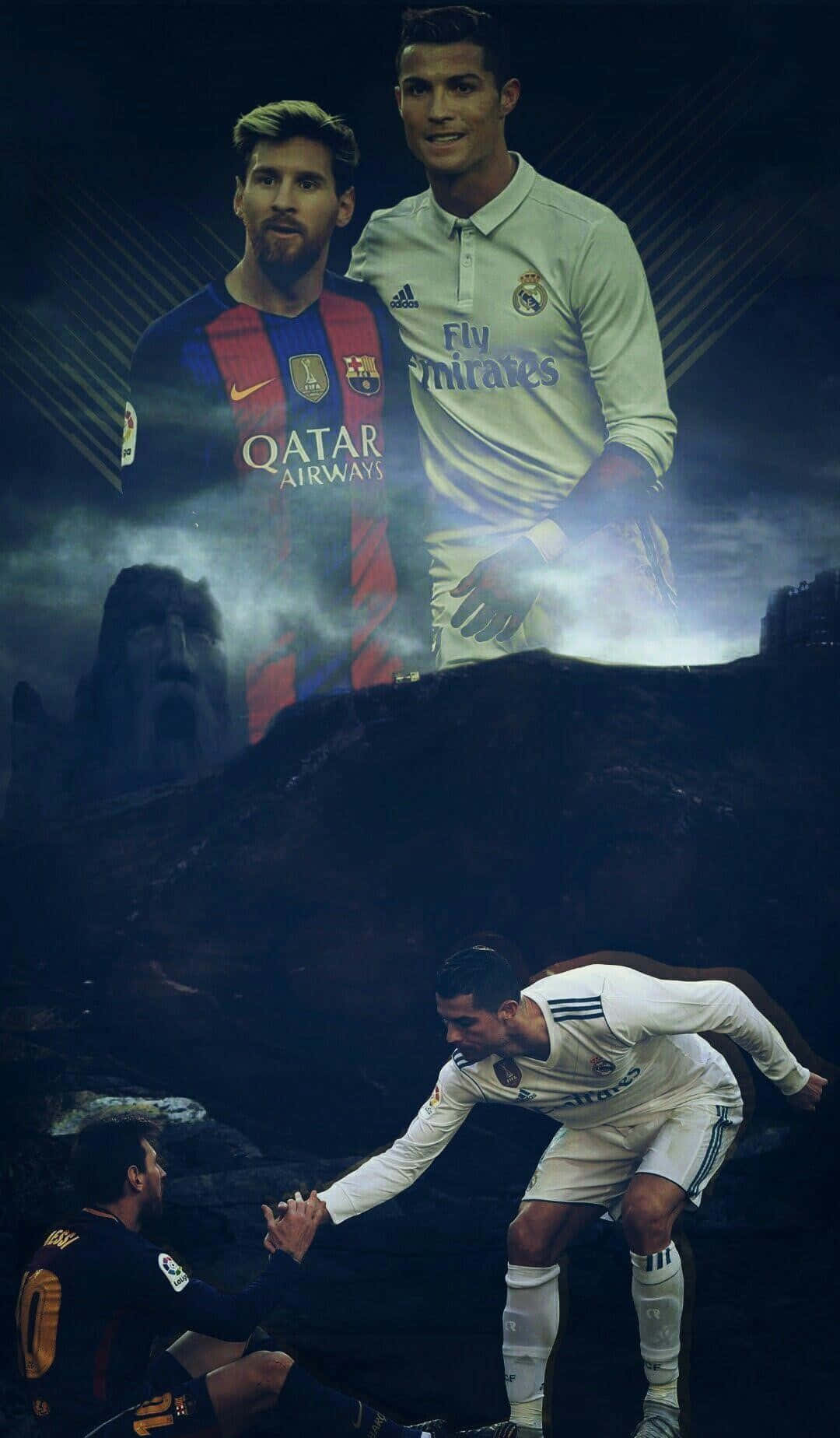 Download Ronaldo Messi Football Legends Collage Wallpaper | Wallpapers.com