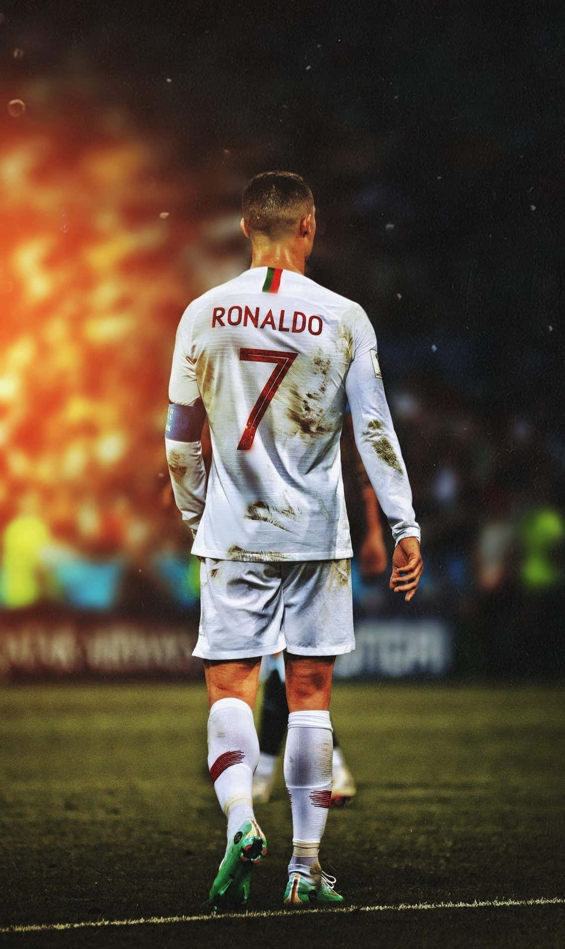 Ronaldo Number7 Jersey Back View Wallpaper