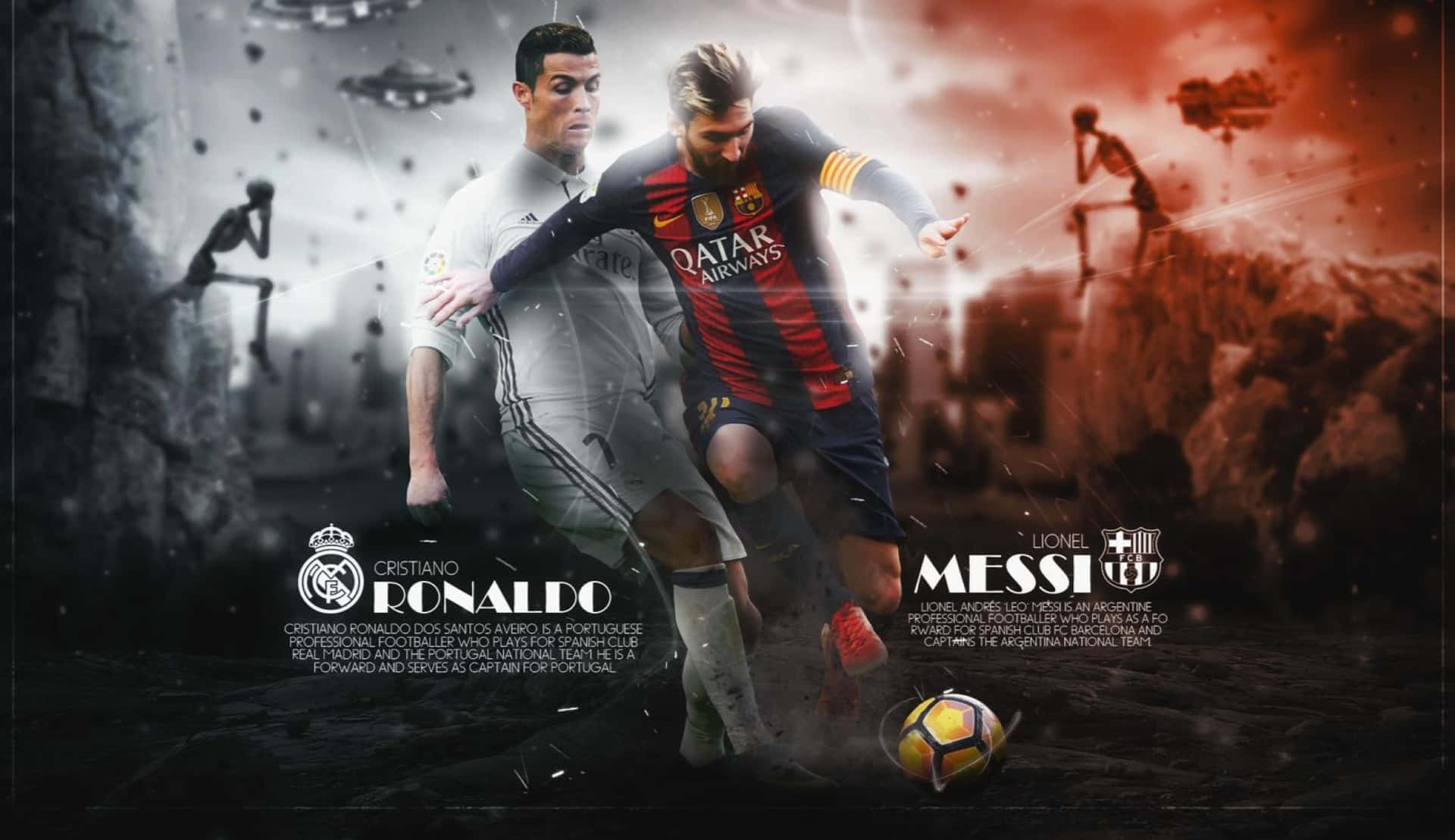 Ronaldo_vs_ Messi_ Football_ Legends Wallpaper