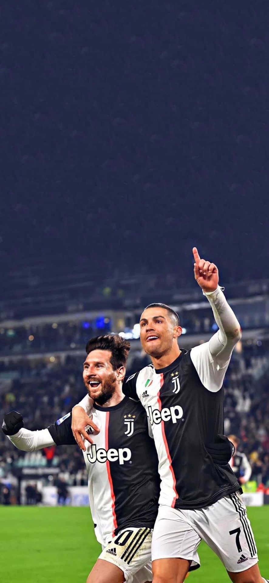 Ronaldoand Messi Celebration Juventus Wallpaper