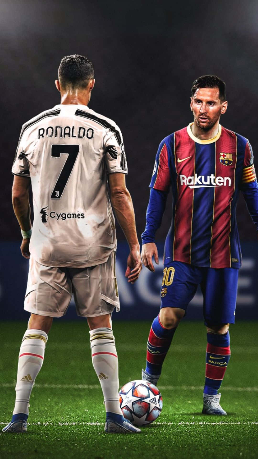 Download Ronaldoand Messi Football Legends Wallpaper | Wallpapers.com