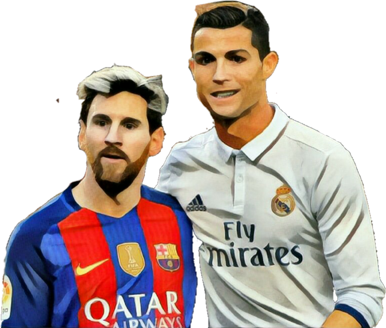 Ronaldoand Messi Sideby Side PNG