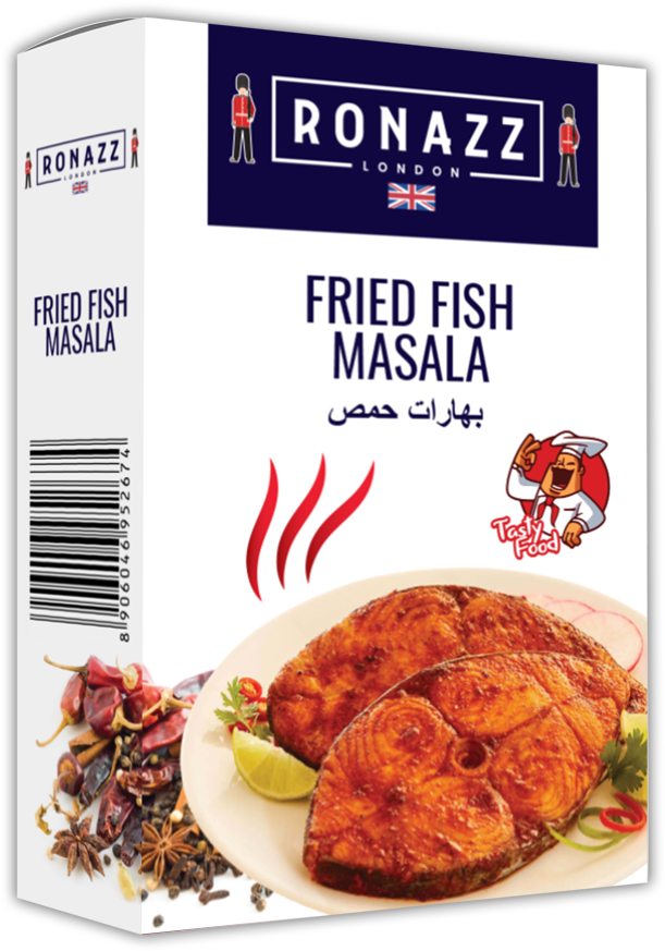 Ronazz Fried Fish Masala Package Design PNG