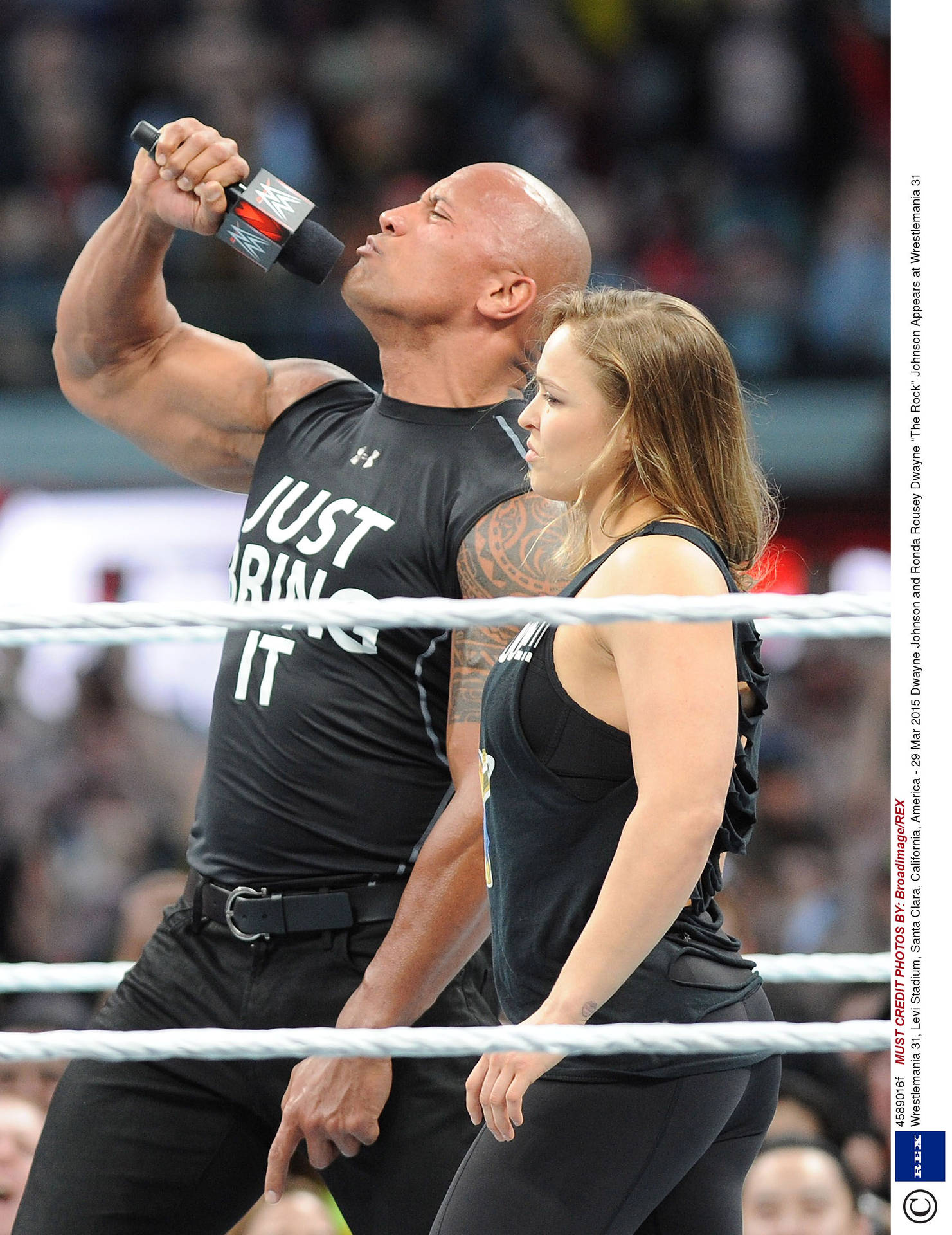 Ronda Rousey With The Rock Wallpaper