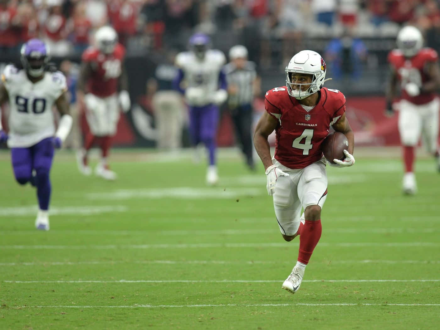 Rondale Moore Cardinals Wedstrijd Actie Achtergrond