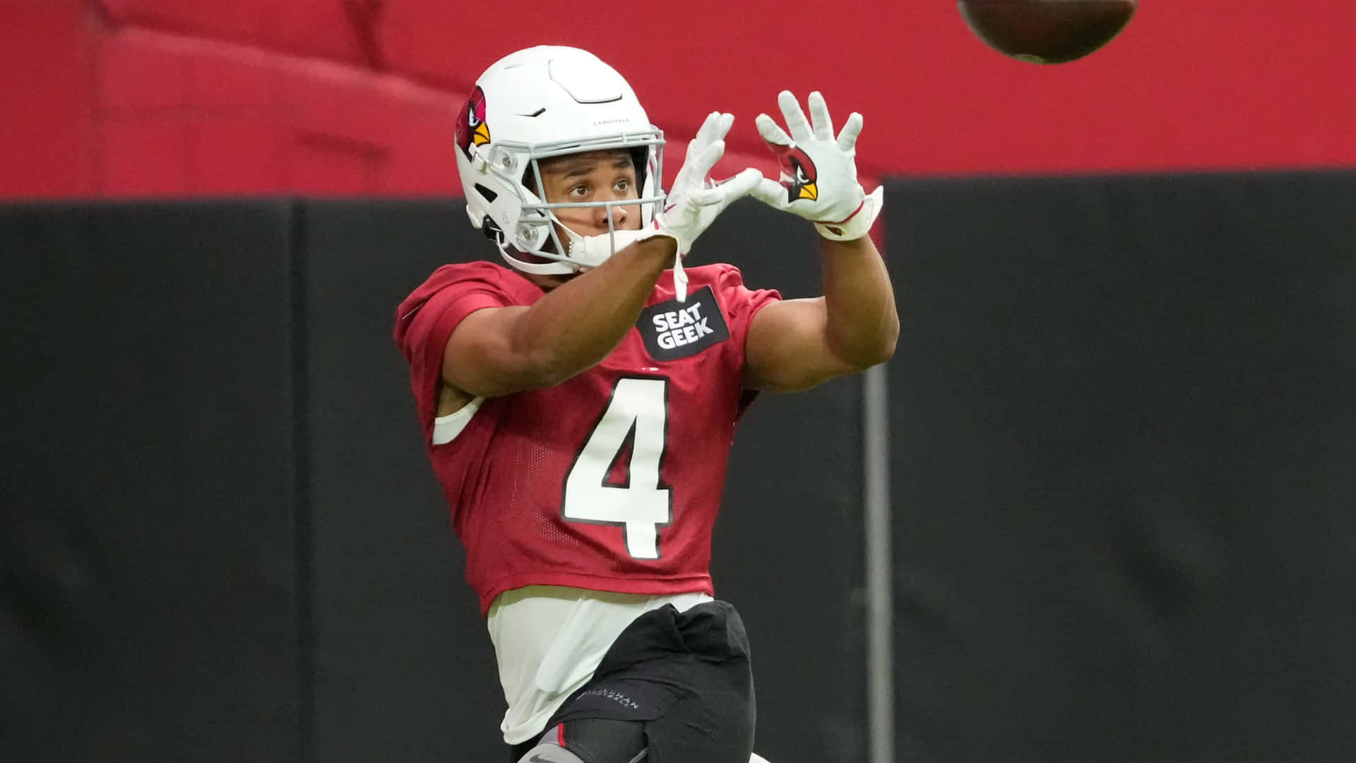 Rondale Moore Catching Football Practice Wallpaper