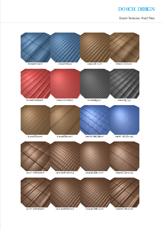 Roof Tile Textures Sampler PNG