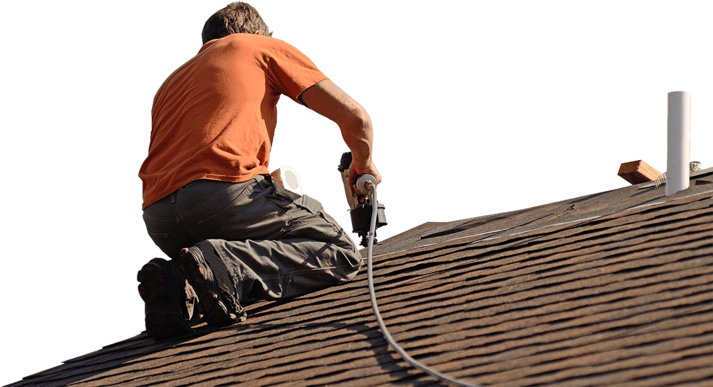 Roofer Installing Shingles PNG