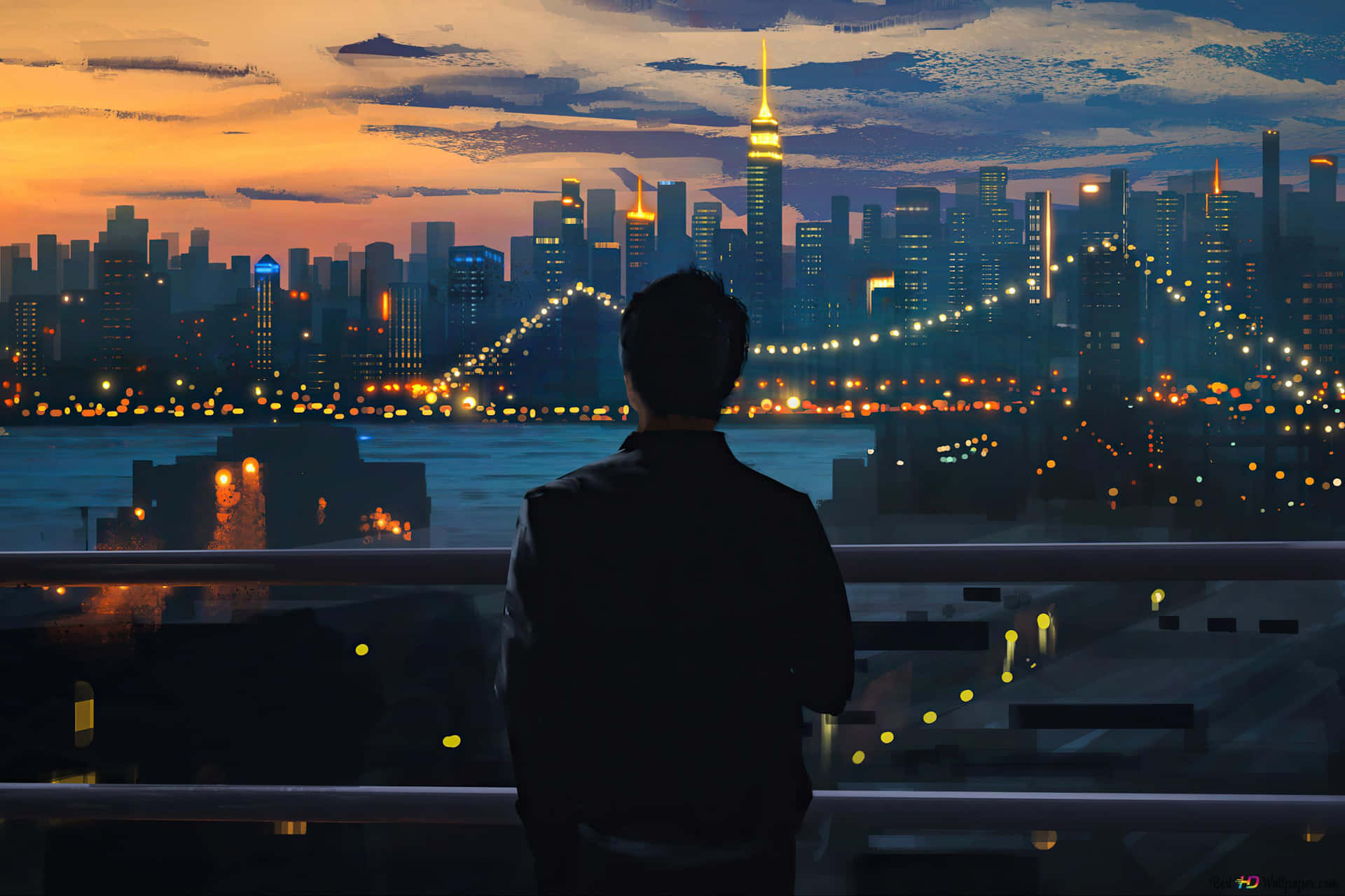A Man Looking Out Over The City
