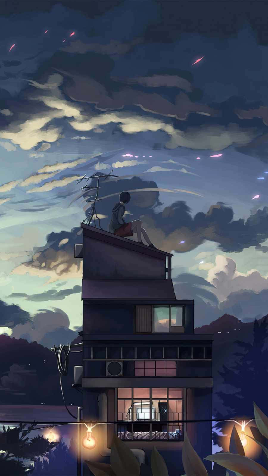 Download A House With A Person On Top Of It | Wallpapers.com