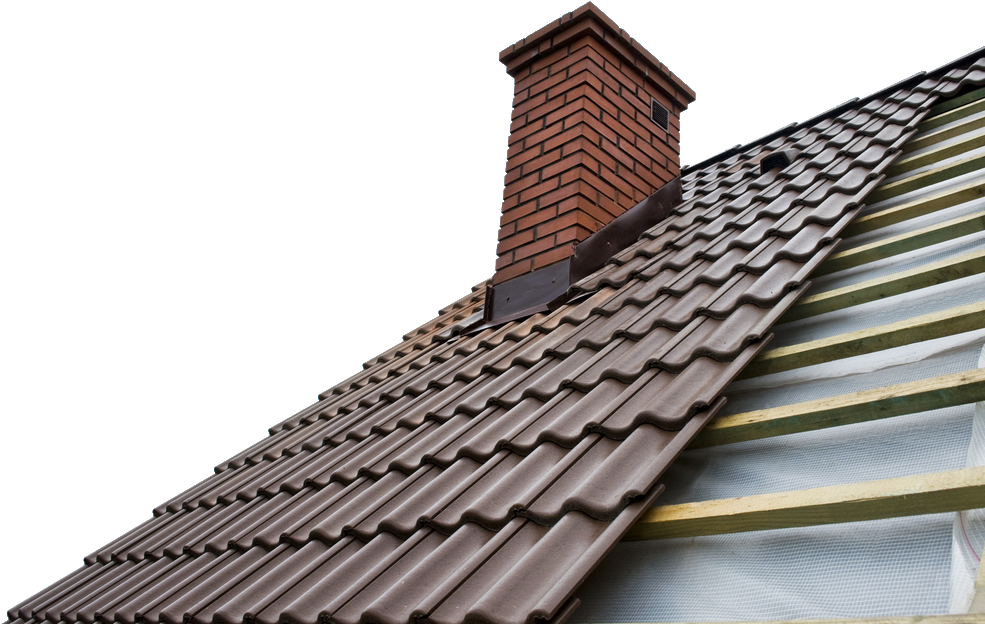 Roofwith Brick Chimneyand Tiles PNG