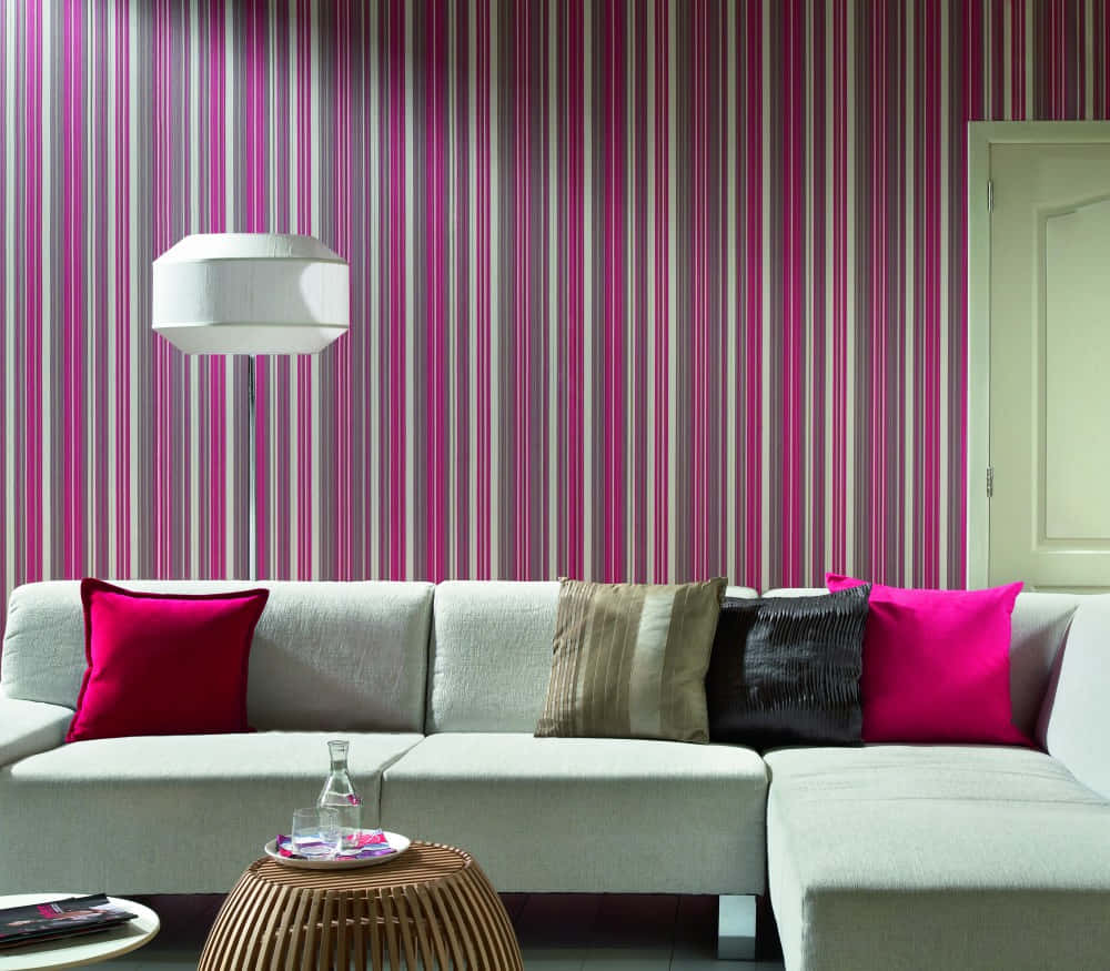 Room With Striped Walls Background