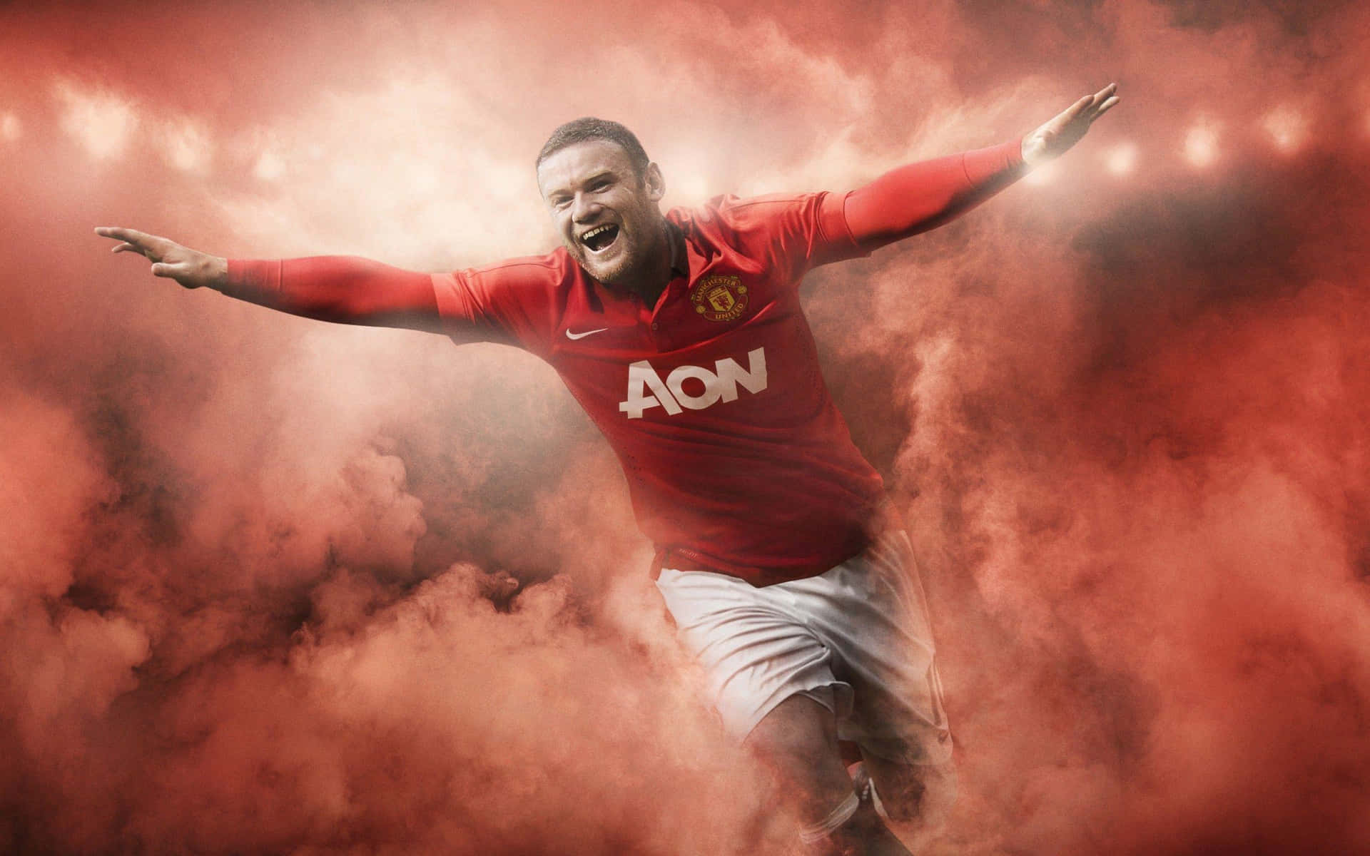 Immaginedi Wayne Rooney In Rosso Nuvoloso