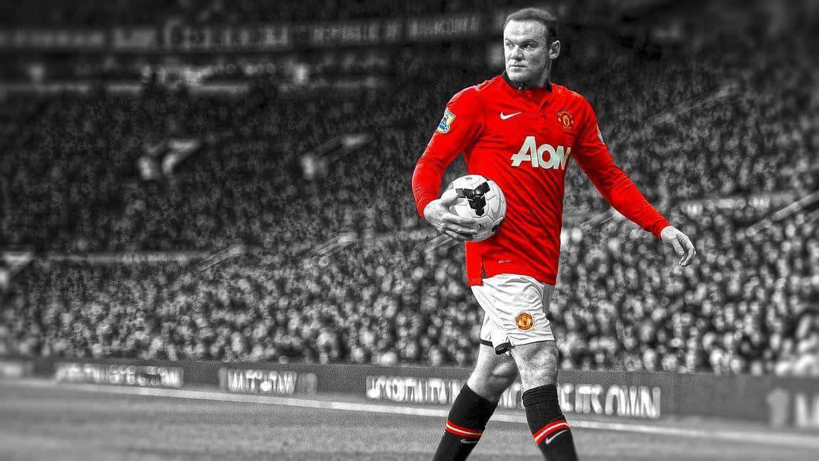Monochrome Wayne Rooney With Ball Picture