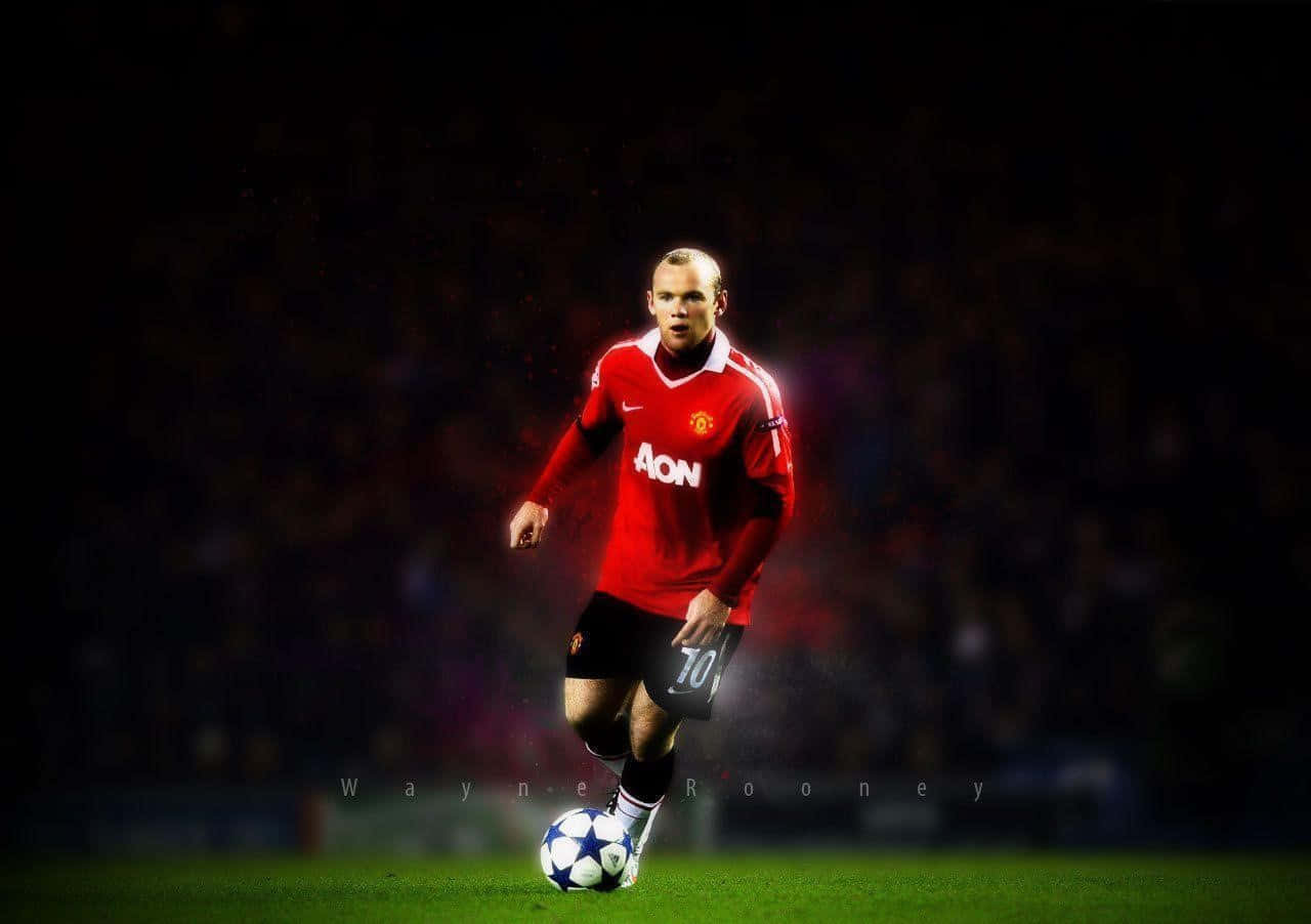 Immaginedi Wayne Rooney In Nero E Rosso