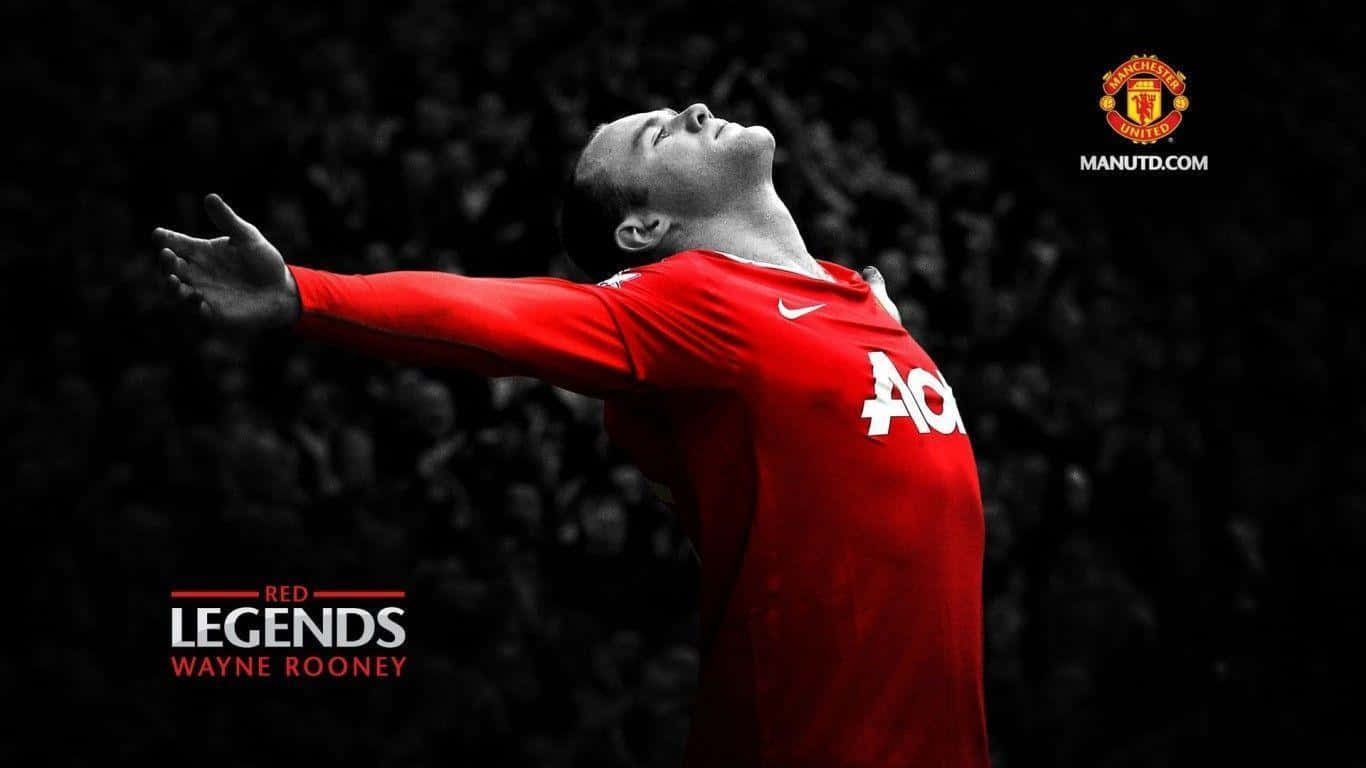 Fotbollsspelarenwayne Rooney Firar Ett Mål