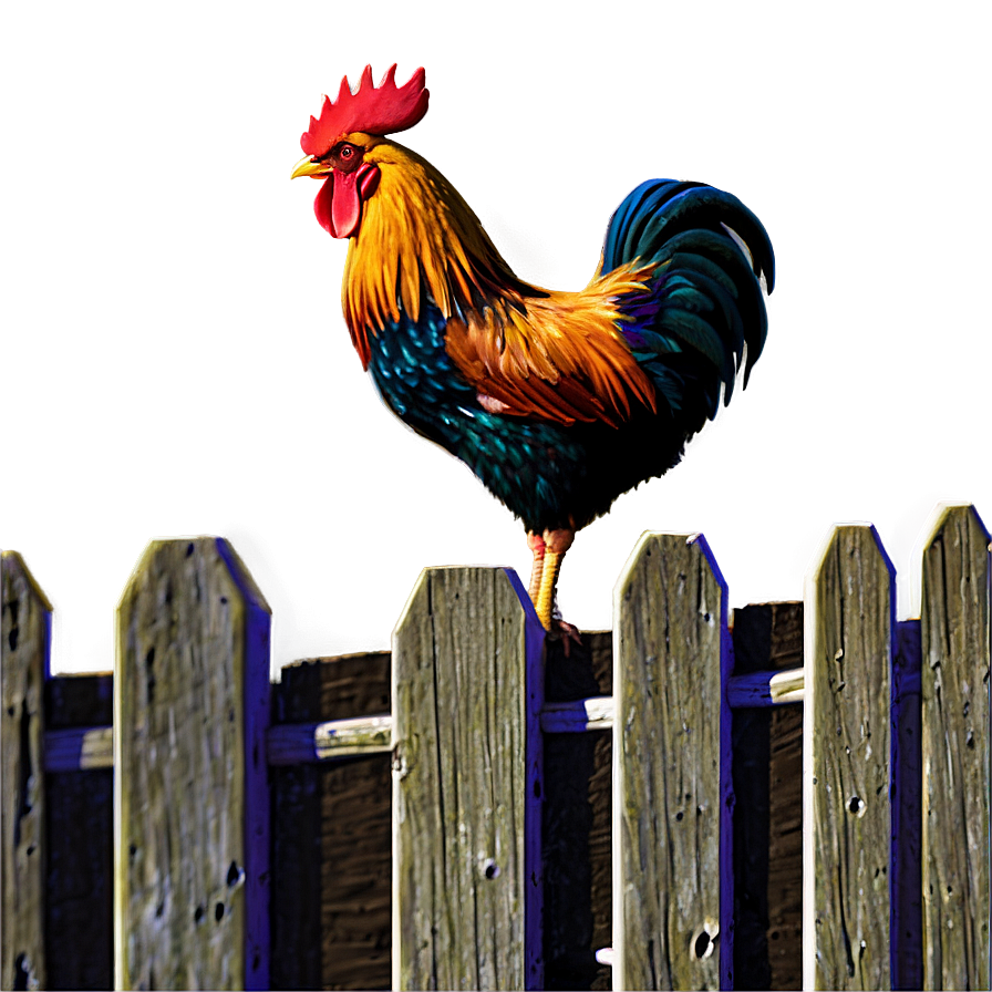 Rooster On Fence Post Png Qen PNG