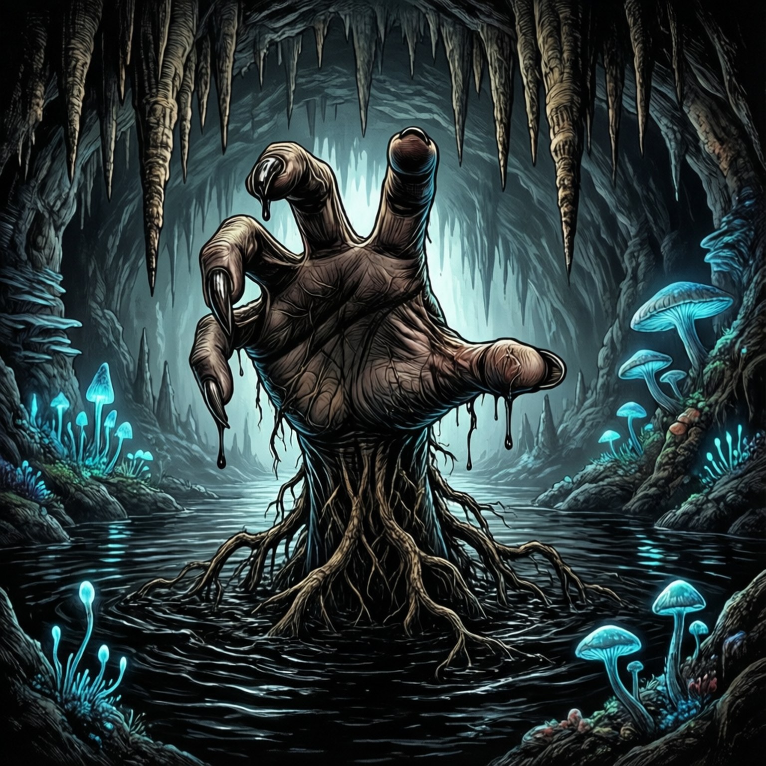 Wurzelhand aus der Tiefe Wallpaper