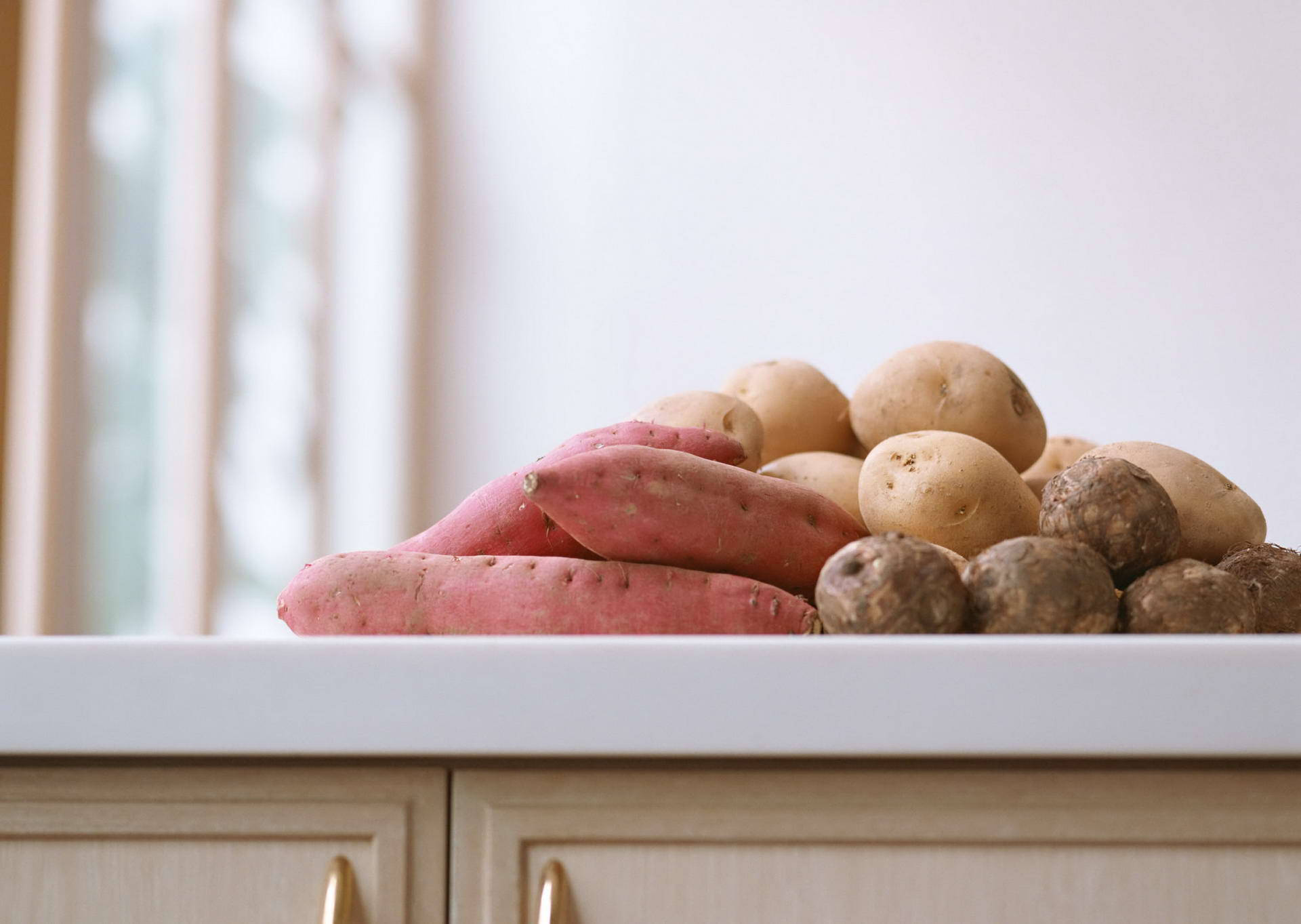 Root Vegetables On Counter Wallpaper