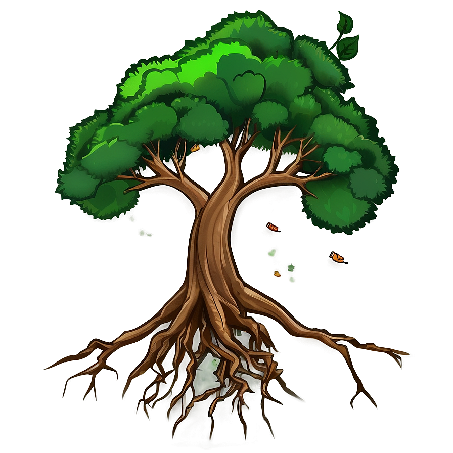 Rooted Tree Illustration Png Xen4 PNG