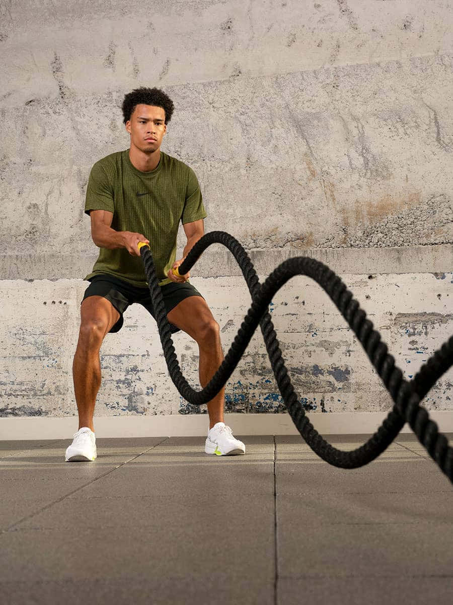 Man Battle Rope Workout Picture