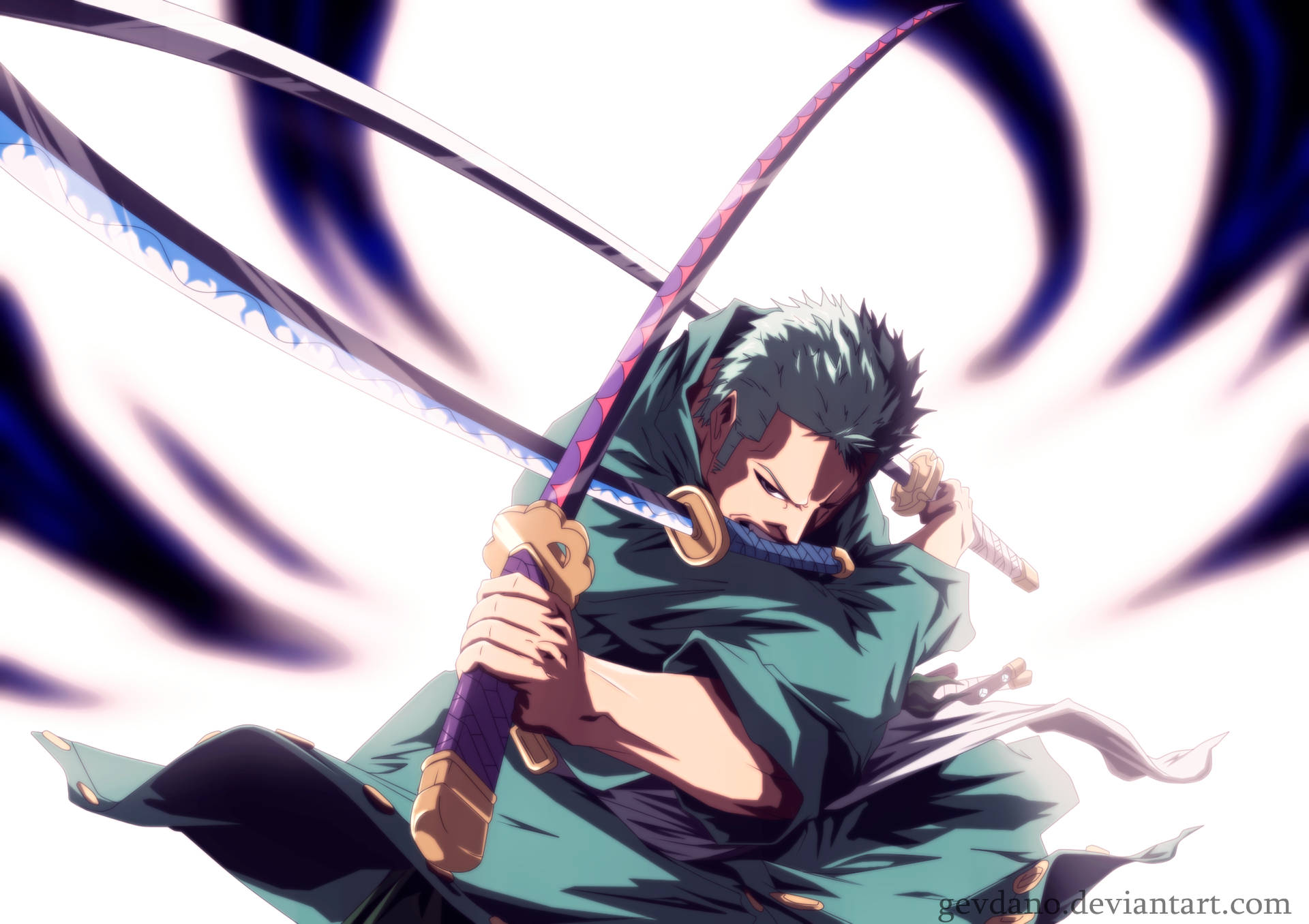 Roronoa Zoro Fighting Stance Wallpaper