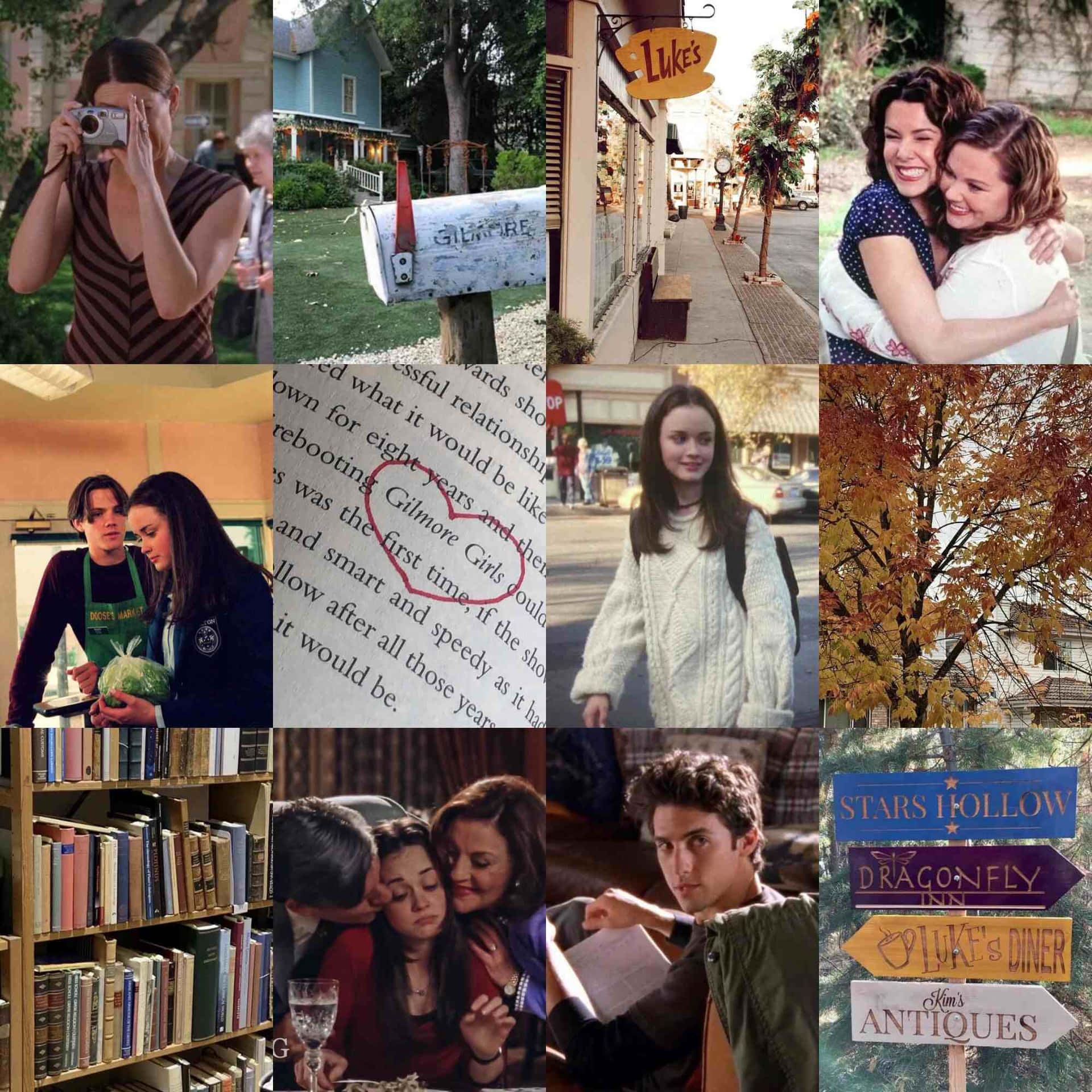 Rory Gilmore Aesthetic Collage Wallpaper
