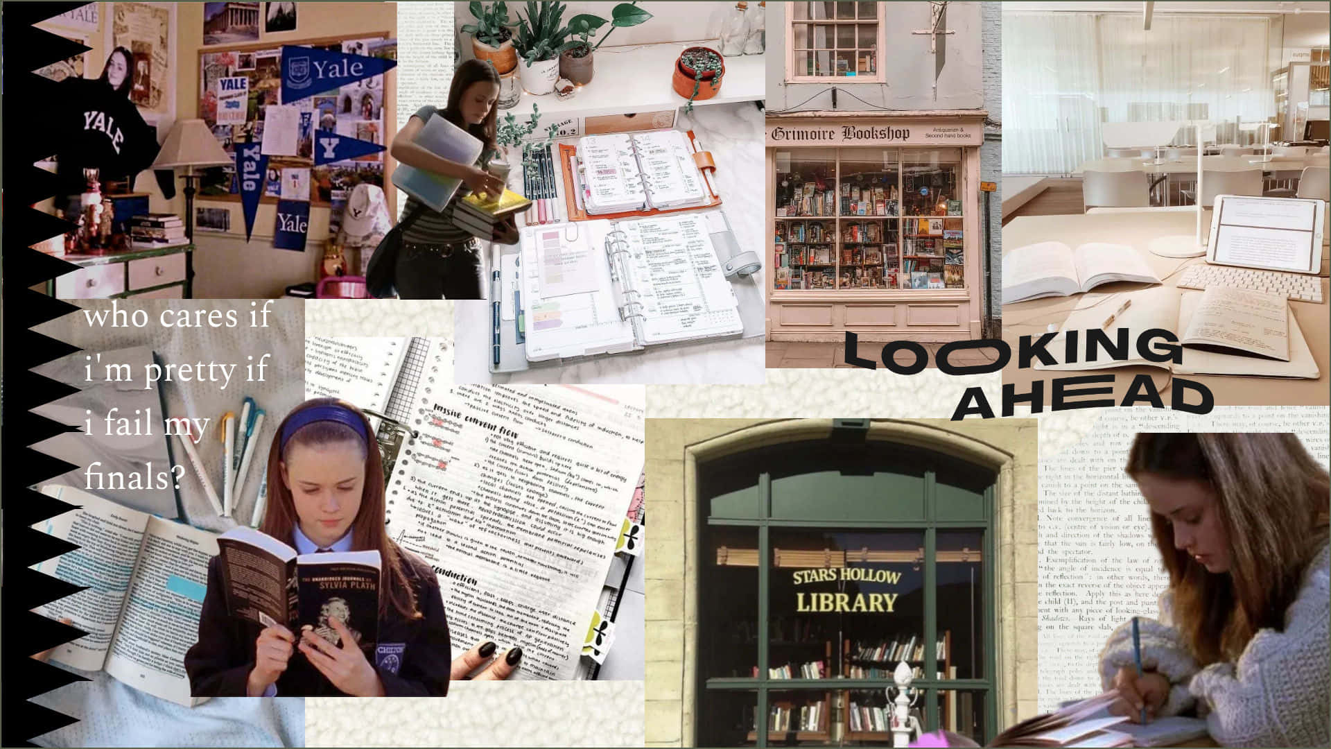 Rory Gilmore Inspired Aesthetic Collage Wallpaper