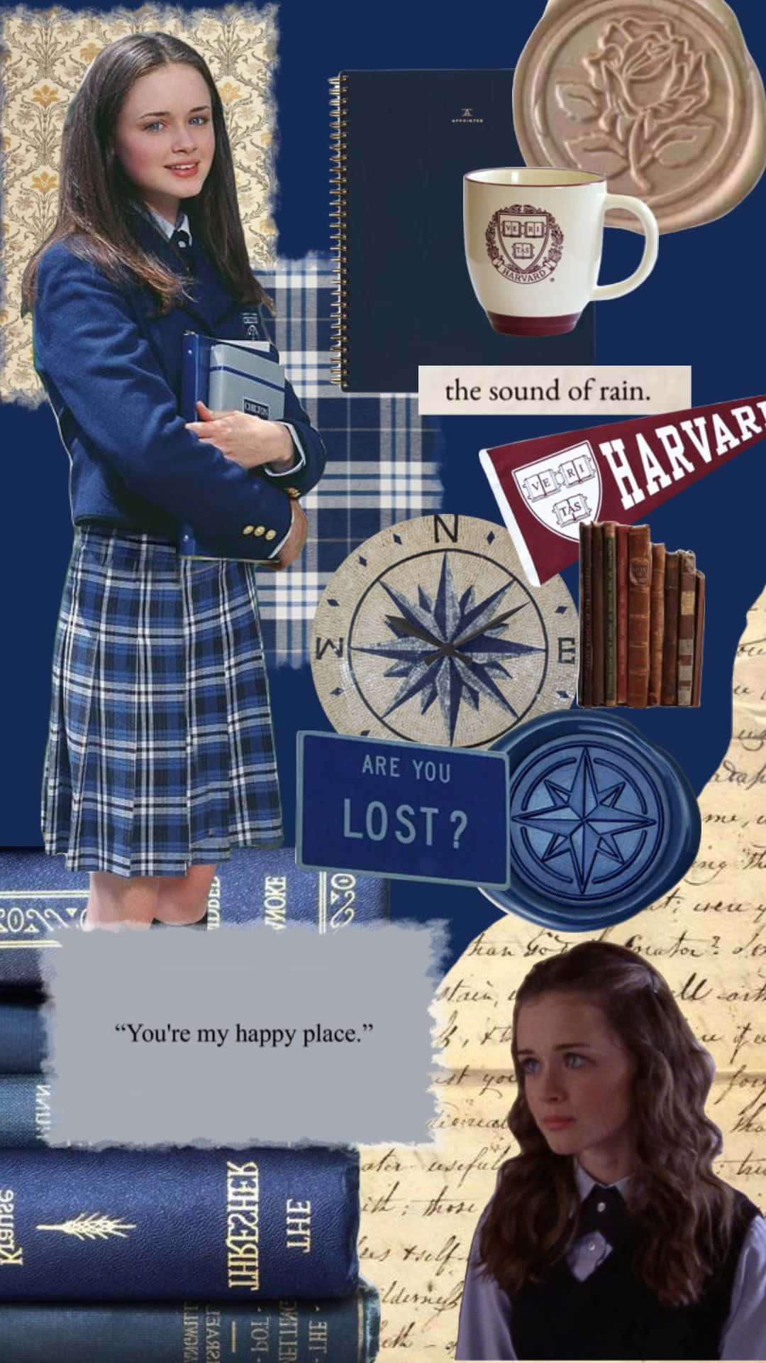 Rory Gilmore Inspired Collage Wallpaper