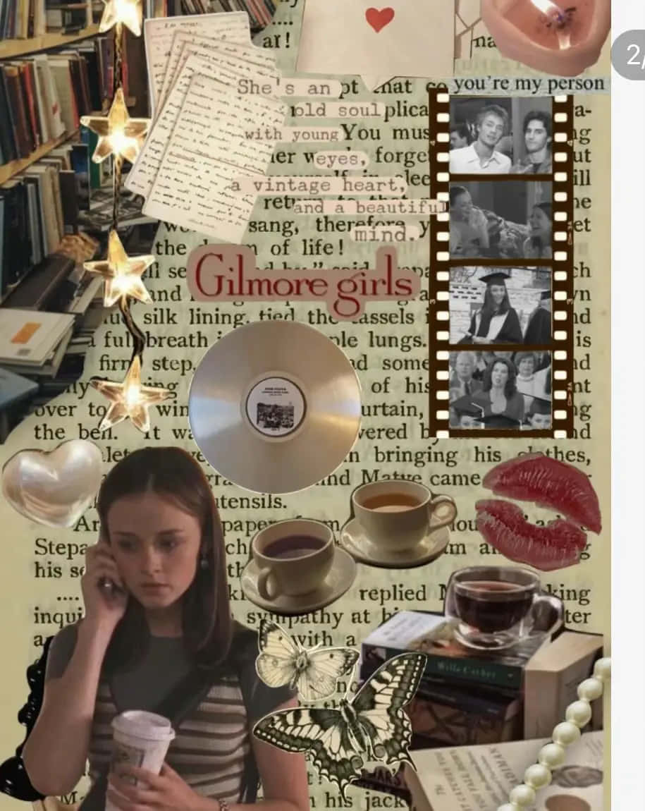 Rory Gilmore Inspired Collage Wallpaper