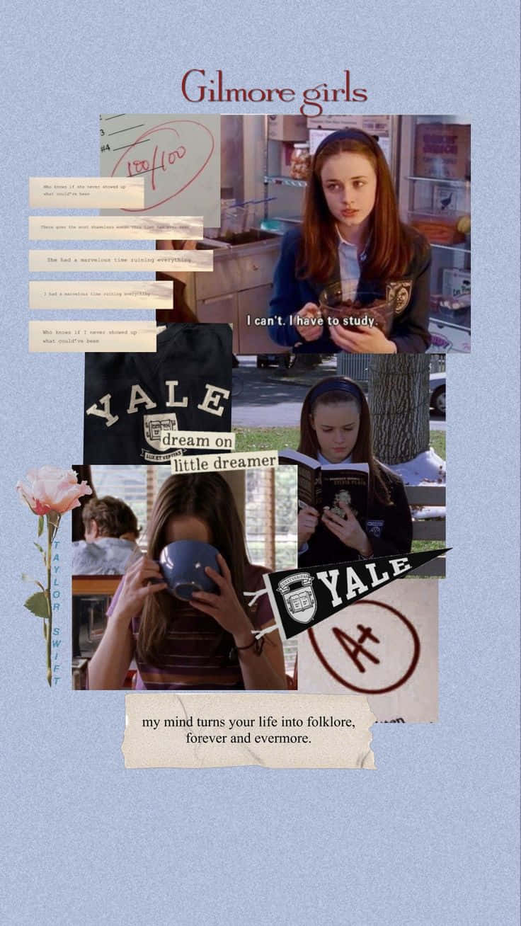 Rory Gilmore Study Aesthetic Collage Wallpaper