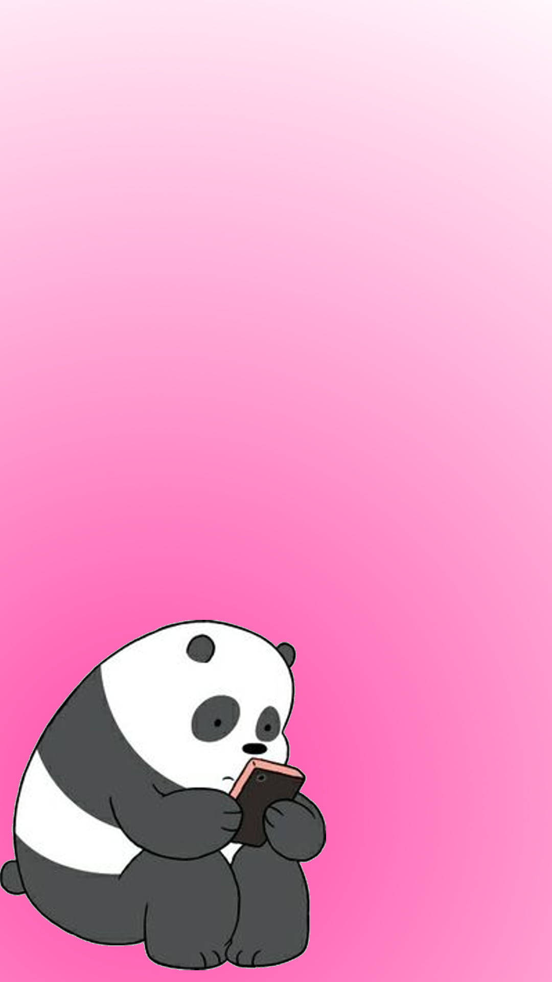 Rosa Gradient Panda Vi Bare Björnar Wallpaper