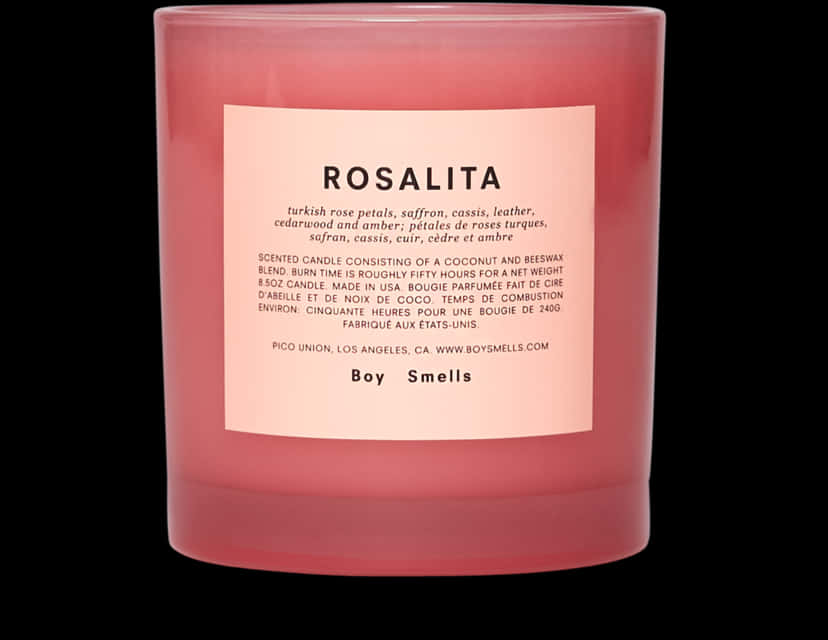 Rosalita Scented Candle Pink PNG