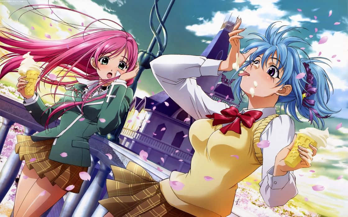 Tsukune and Moka are ready to take on any challenge! Wallpaper