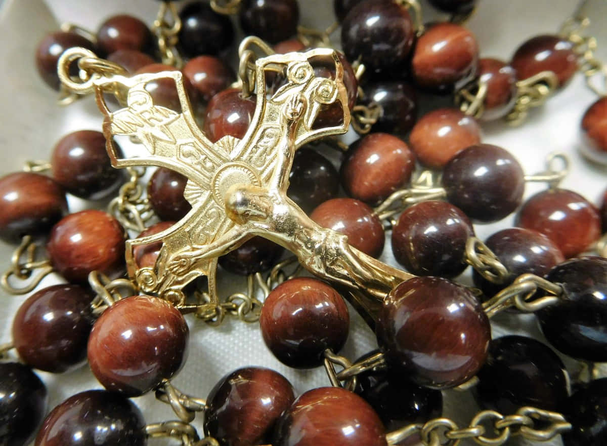 Brown-Beaded Rosary Picture